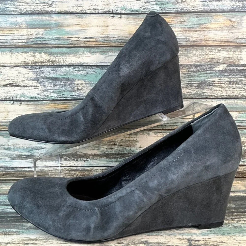 Vionic Camden Wedge Heel Pumps Shoes Womens Shoes Size 9.5M Gray Suede Round Toe